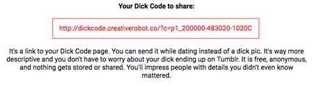 This dick code will help you send a dick pic without taking a。